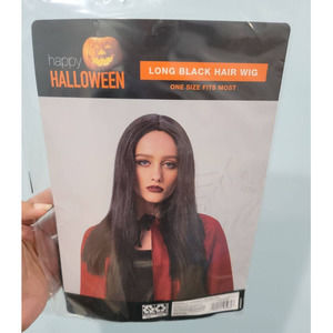 Halloween long black hair wig